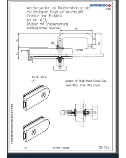 Wechselgarnitur, Drücker/Knopf, Drückerführung, F150