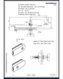 Drücker/Knopf Garnitur, Drückerführung, mit Funkt., F157