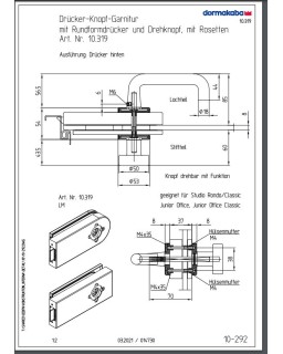 Drücker/Knopf Garnitur, mit Rosetten, mit Funkt., F157
