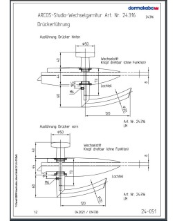 Arcos Wechselgarnitur, Drücker/Knopf, Drückerführung, F157