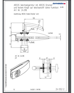 Arcos Wechselgarnitur, Drücker/Knopf, mit Rosetten, F157