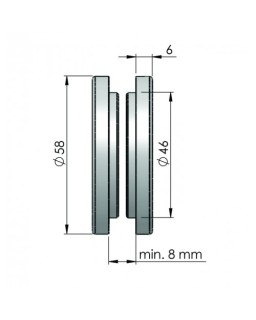 Griffmuschelpaar Ø58 mm, Alu EV1 eloxiert