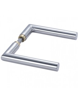 Gehrungsdrückerpaar Edelstahl matt