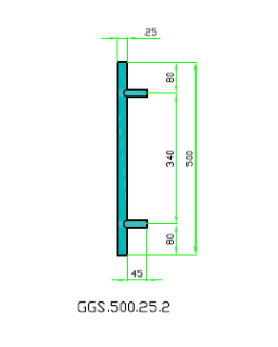 Stangengriffpaar, Niro matt, 500mm