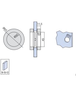 Griffmuschel selbstklebend Ø 65mm, Alu silberfärbig