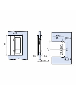 Griffmuschel mit stirnseitigem Griff, CR