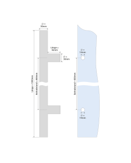 Stoßgriff quadratisch, Länge 1000 mm, Edelstahl V2A