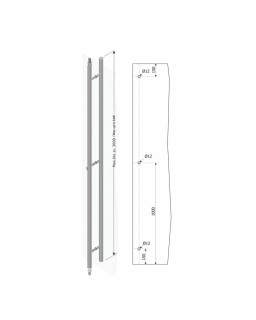 Stoßgriff rund Langausführung, 3000mm, V2A
