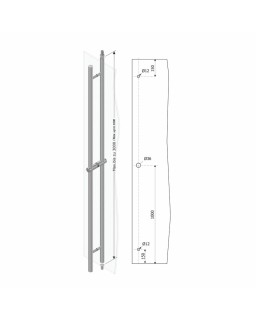 Stoßgriff rund Langausführung, 3000mm, V2A