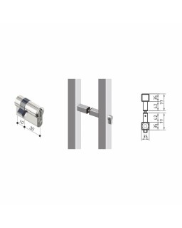 Profilhalbzylinder verschiedenschließend für sperrbare Edelstahlgriffstangen 30/10 mm