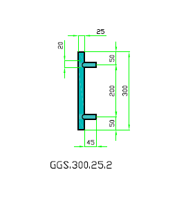 Stangengriffpaar, Ø 25 mm, Niro V2A gebürstet, Länge 300mm