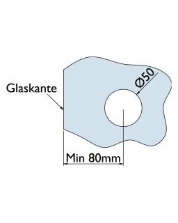 Griffmuschel 6403K eckig 70x70mm, schwarz matt